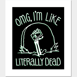 Halloween OMG Literally Dead Skeleton (Green) Posters and Art